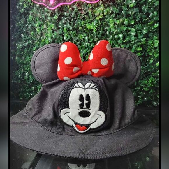 Disney Other - Disney Kids Bucket Hat Minnie Mouse Ears Embroidered Logo Toddler Black